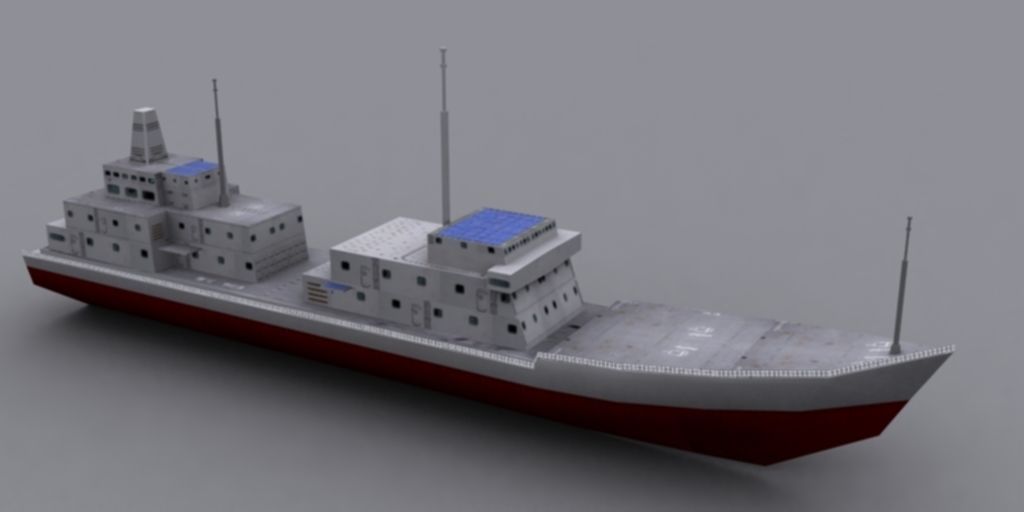 Military BattlesShip Low-poly 3D model_6