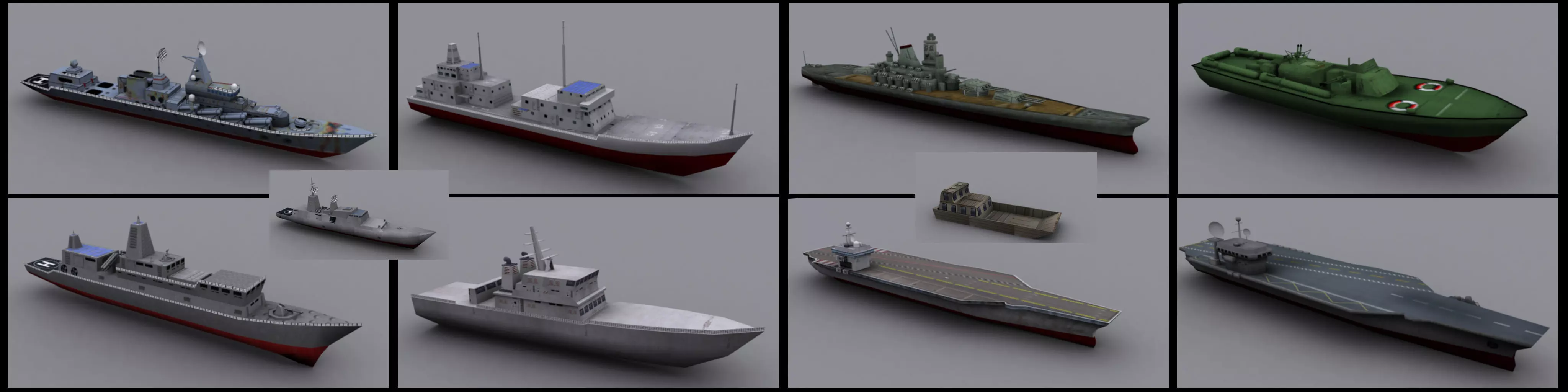 Military BattlesShip Low-poly 3D model_0