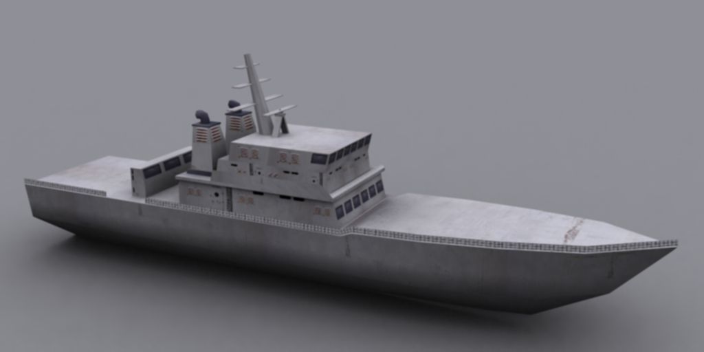 Military BattlesShip Low-poly 3D model_9