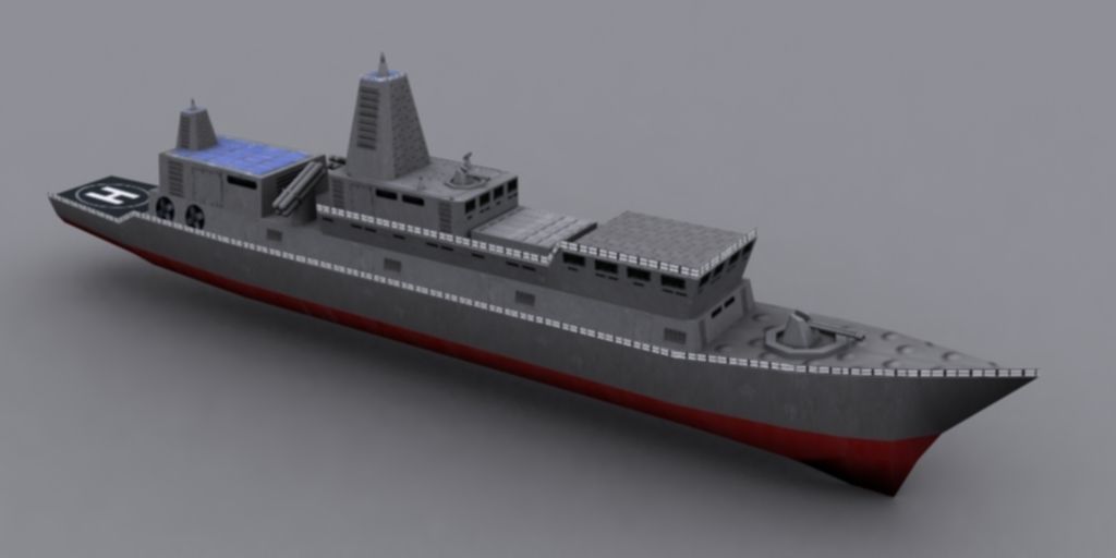 Military BattlesShip Low-poly 3D model_5