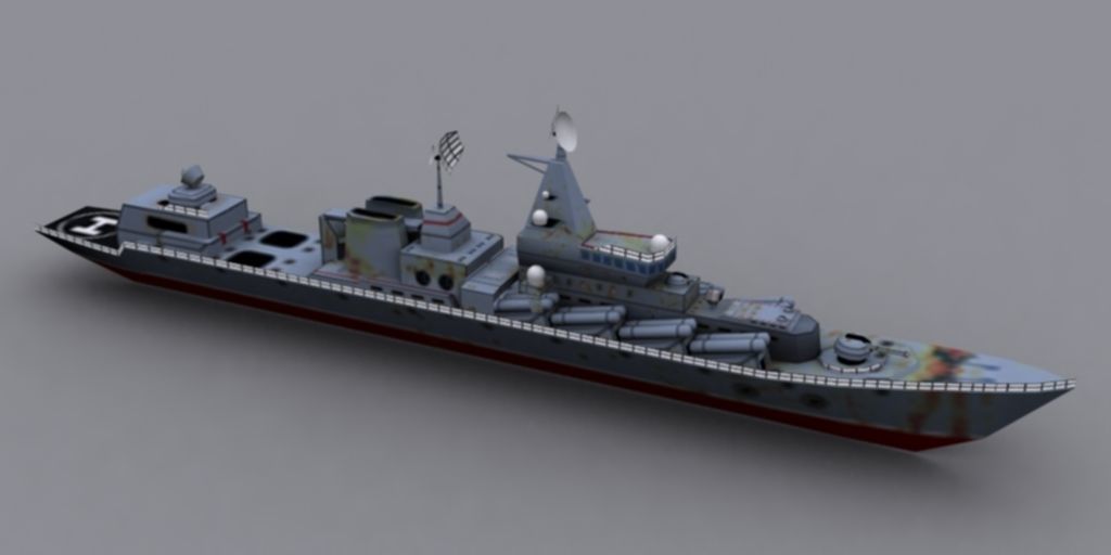 Military BattlesShip Low-poly 3D model_1
