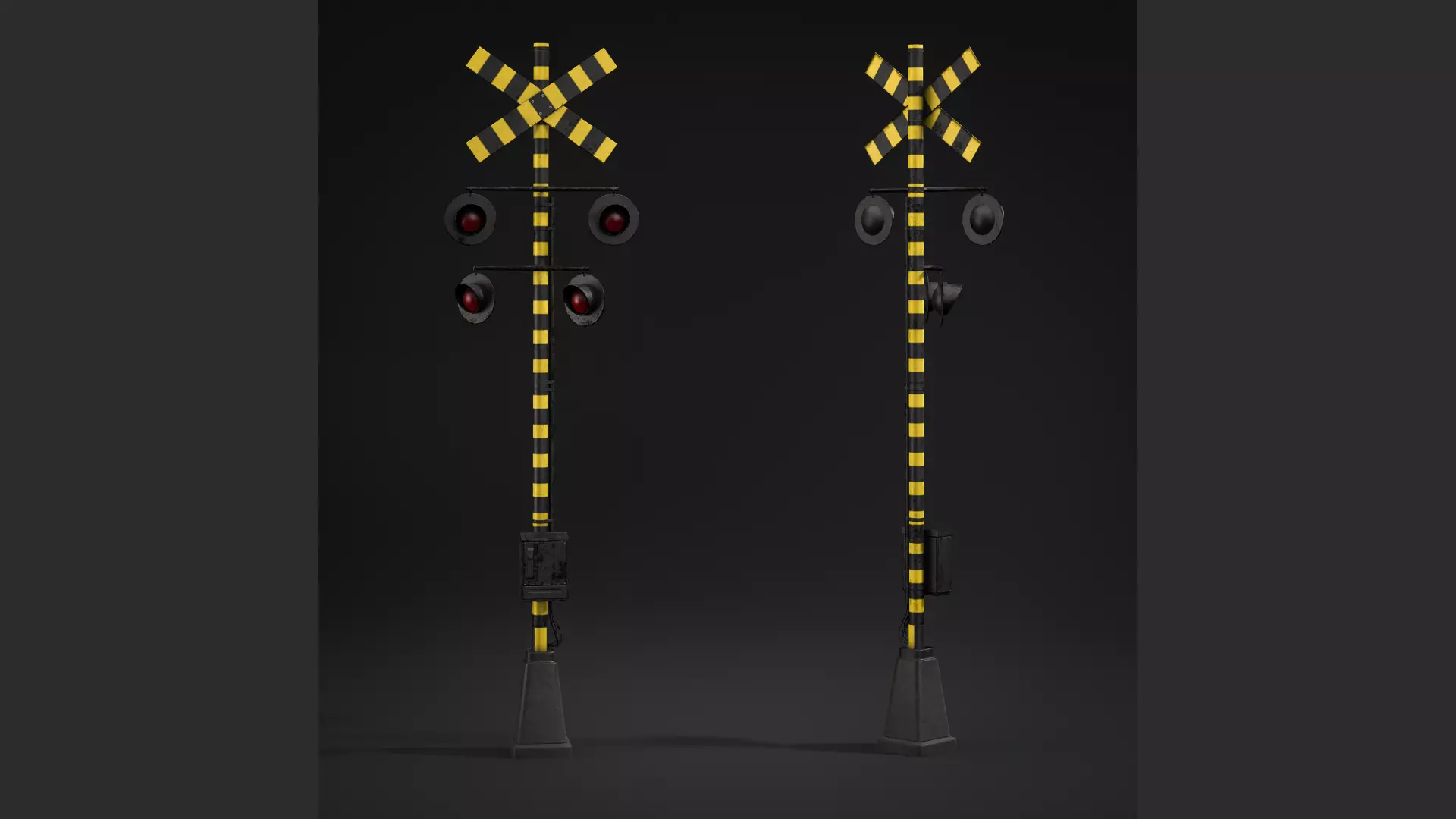 Traffic Light Signals Low-poly 3D model_3
