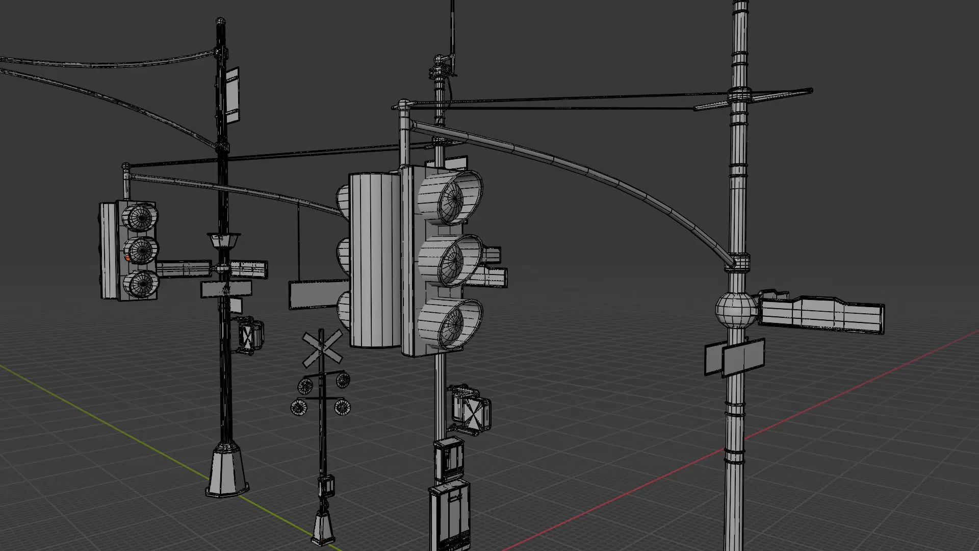 Traffic Light Signals Low-poly 3D model_5
