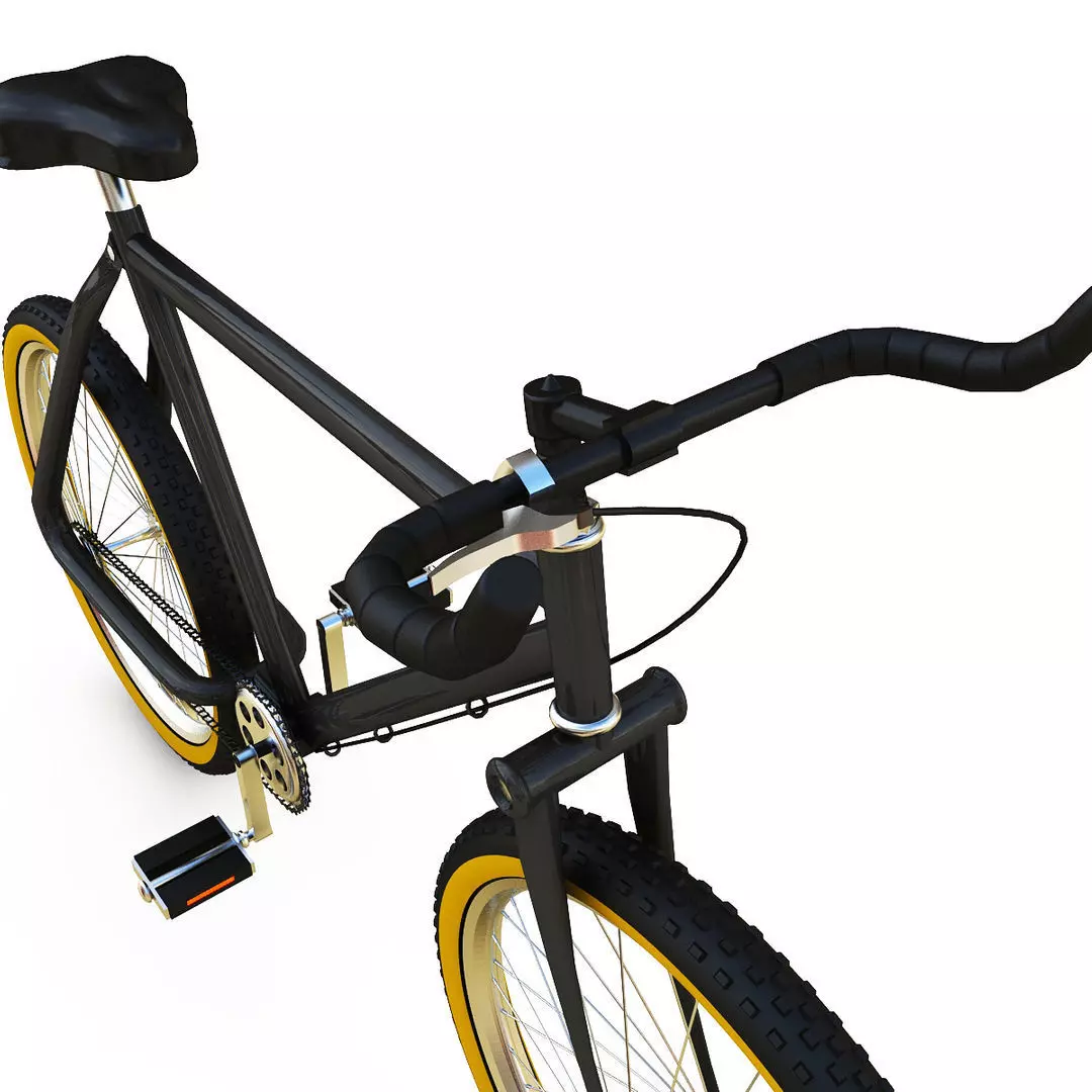 Fixed Gear Bicycle Low-poly 3D model_4