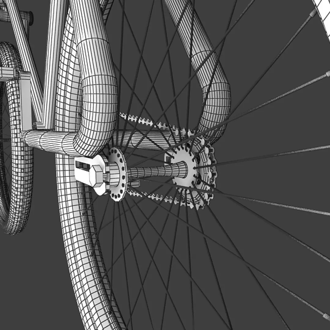 Fixed Gear Bicycle Low-poly 3D model_11