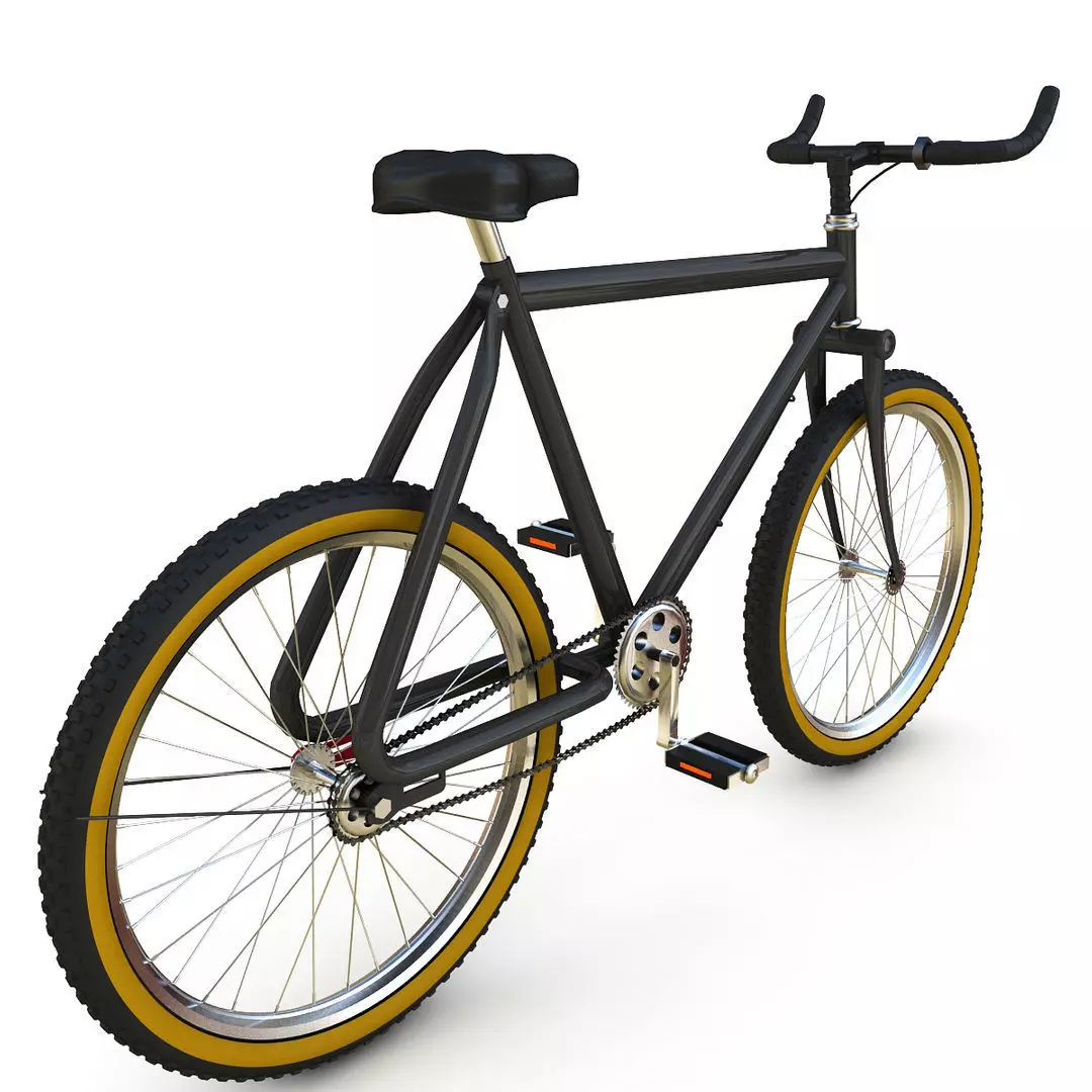Fixed Gear Bicycle Low-poly 3D model_5
