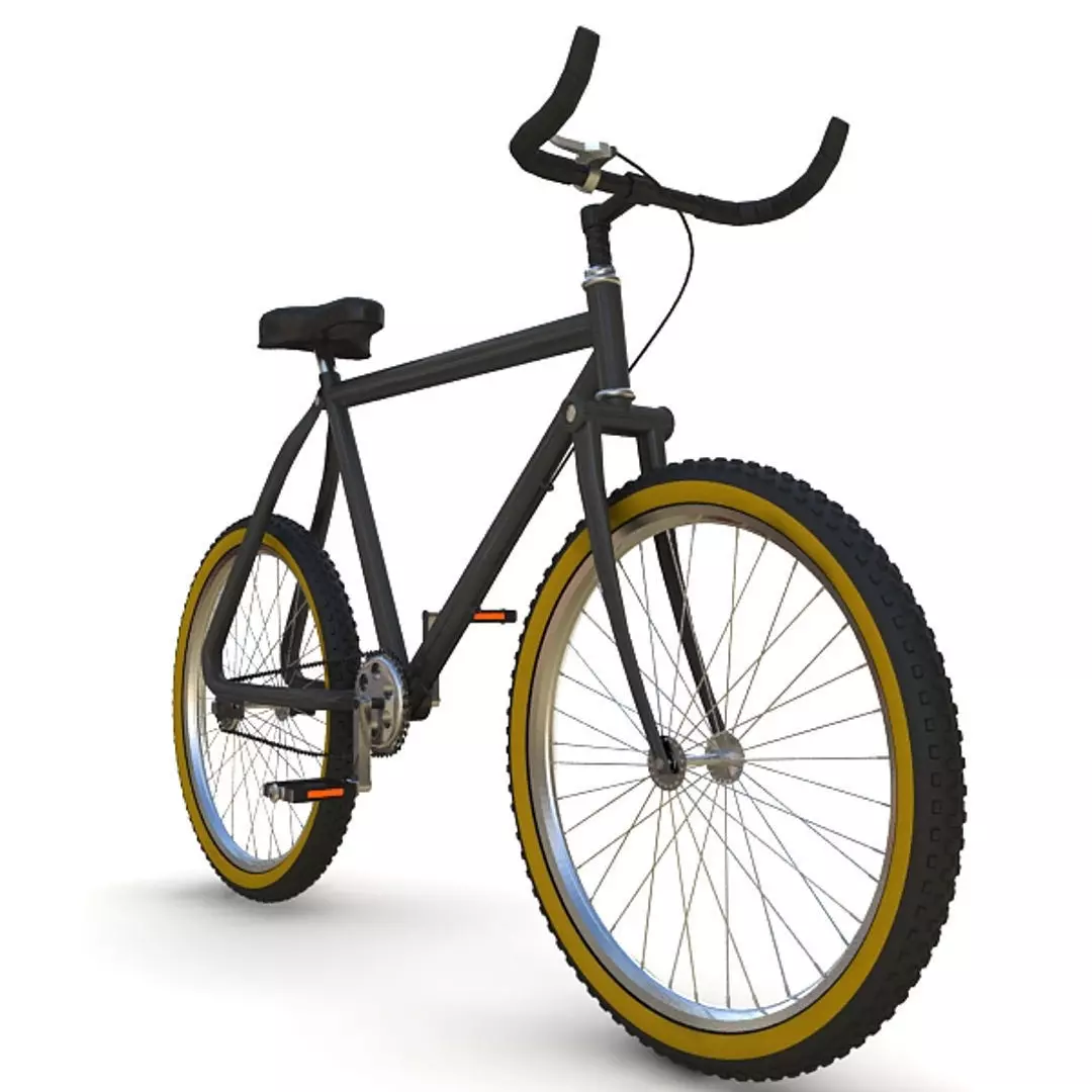 Fixed Gear Bicycle Low-poly 3D model_1