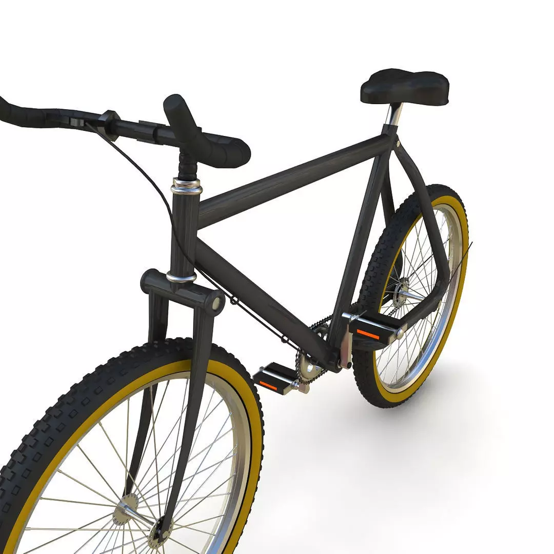 Fixed Gear Bicycle Low-poly 3D model_8