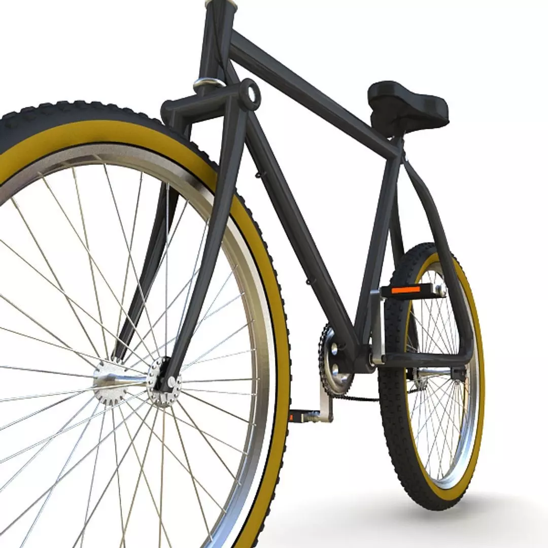 Fixed Gear Bicycle Low-poly 3D model_2