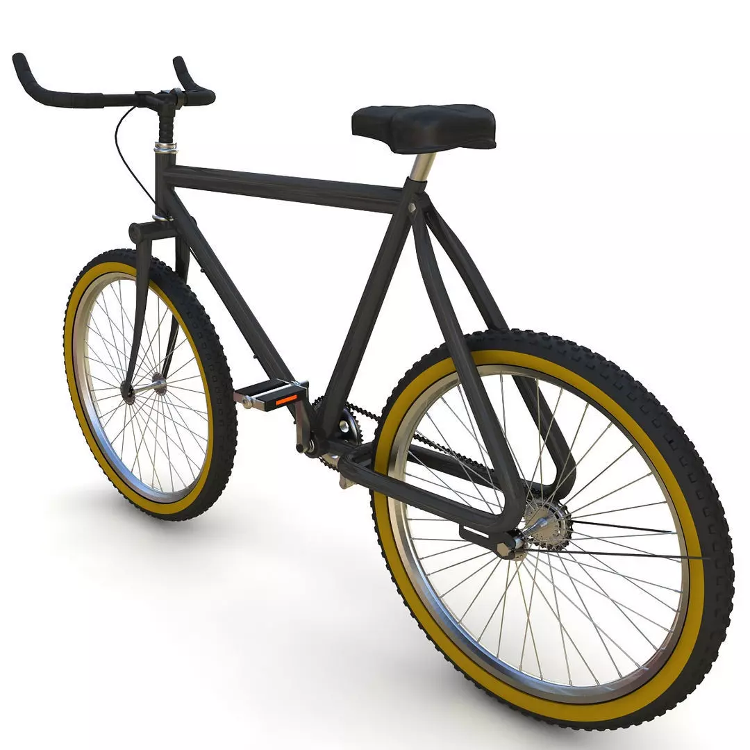 Fixed Gear Bicycle Low-poly 3D model_6