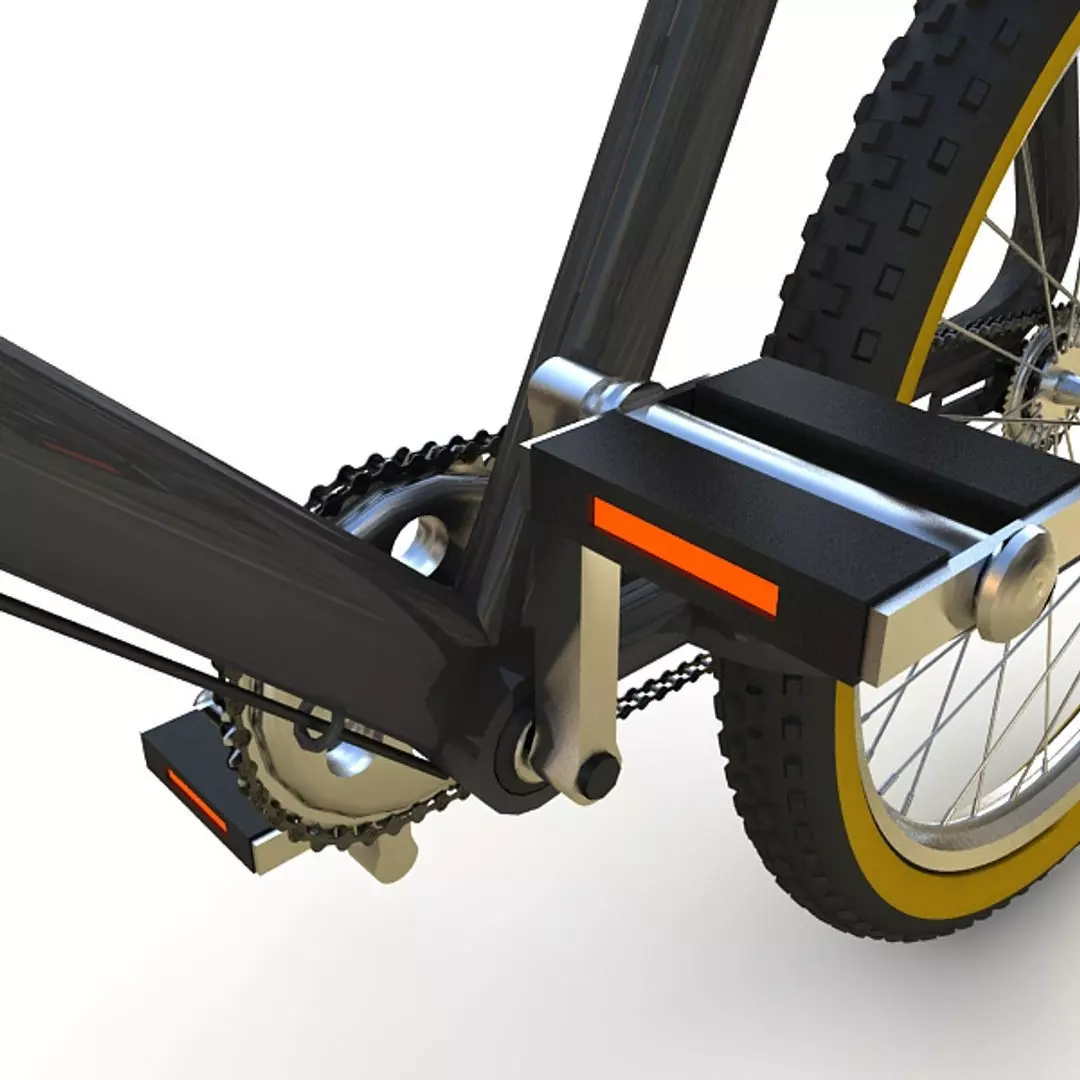 Fixed Gear Bicycle Low-poly 3D model_7