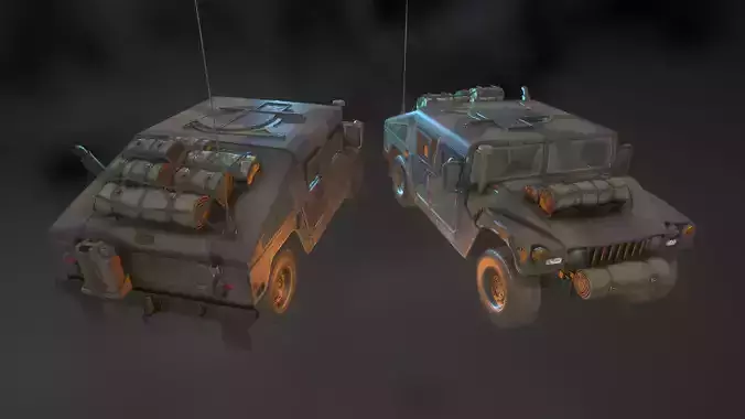 Humvee vehicle Woodland Camouflage