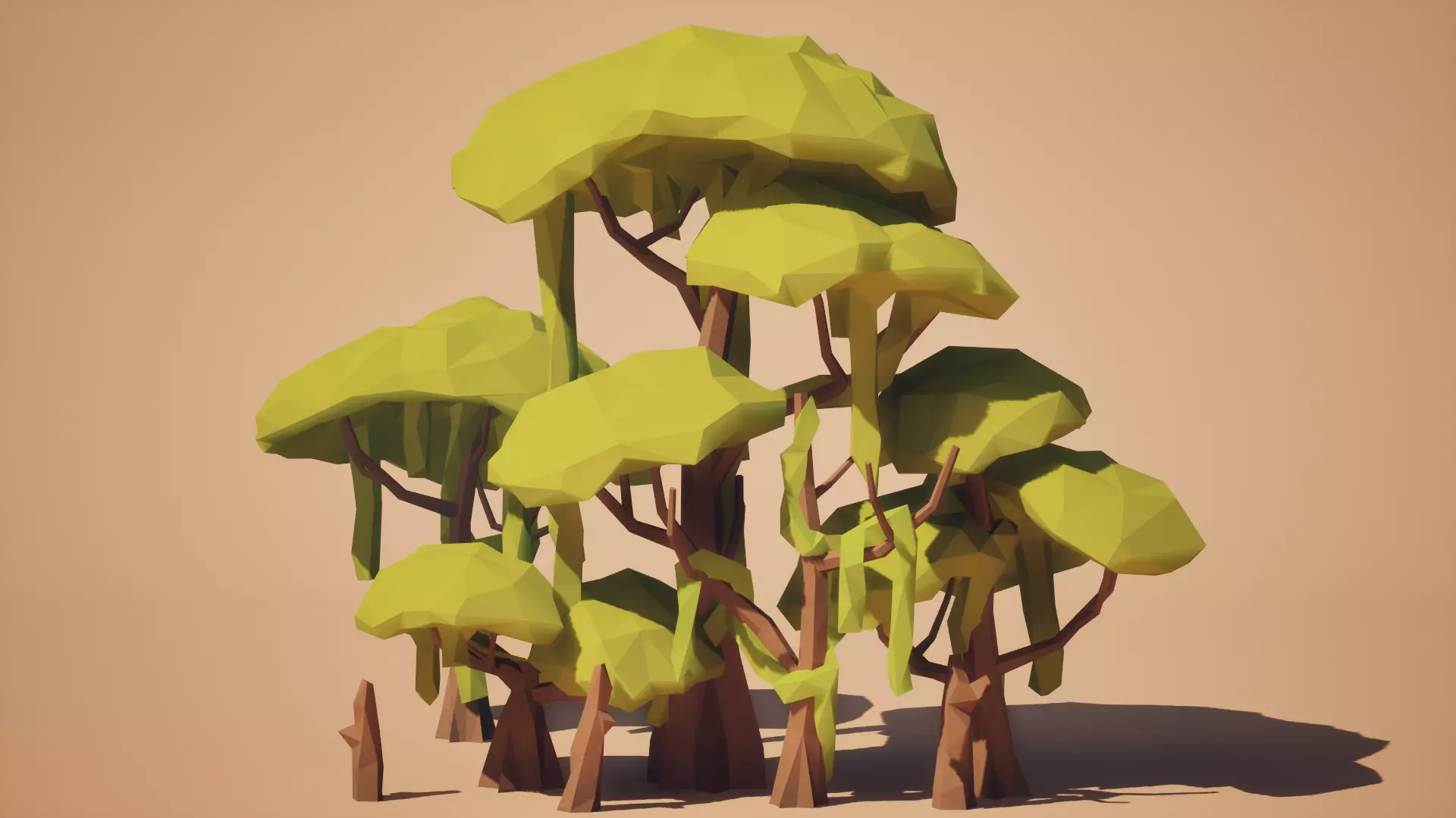 Low Poly Swamp Trees - UE5 Low-poly 3D model_6