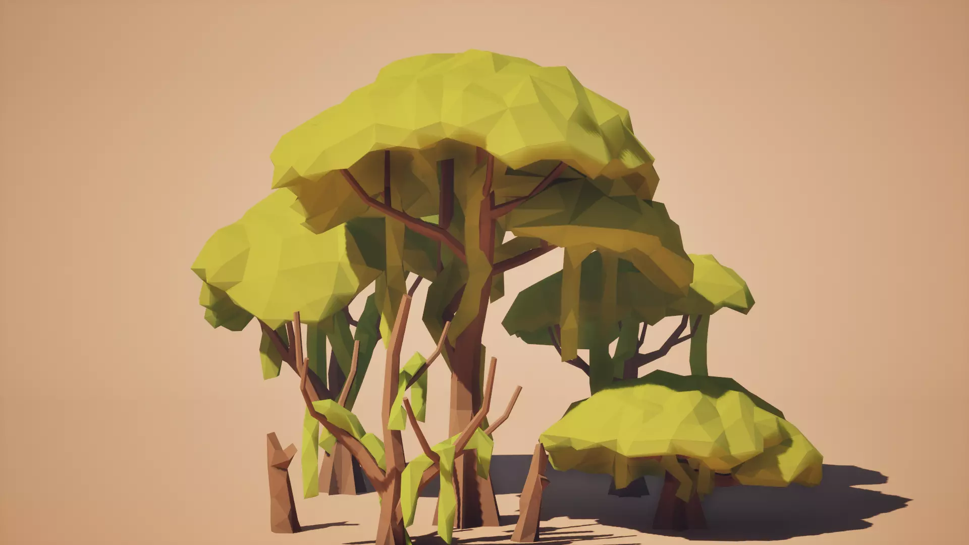 Low Poly Swamp Trees - UE5 Low-poly 3D model_4
