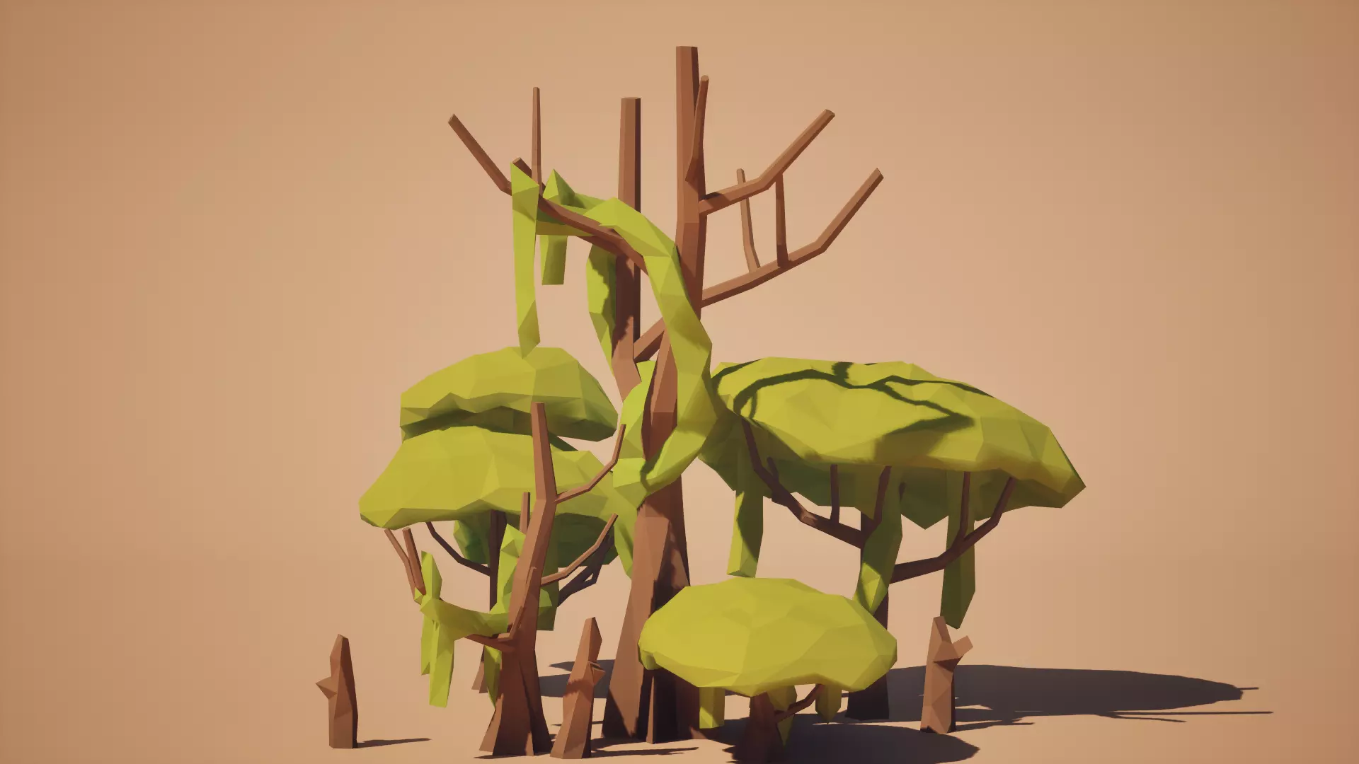 Low Poly Swamp Trees - UE5 Low-poly 3D model_8