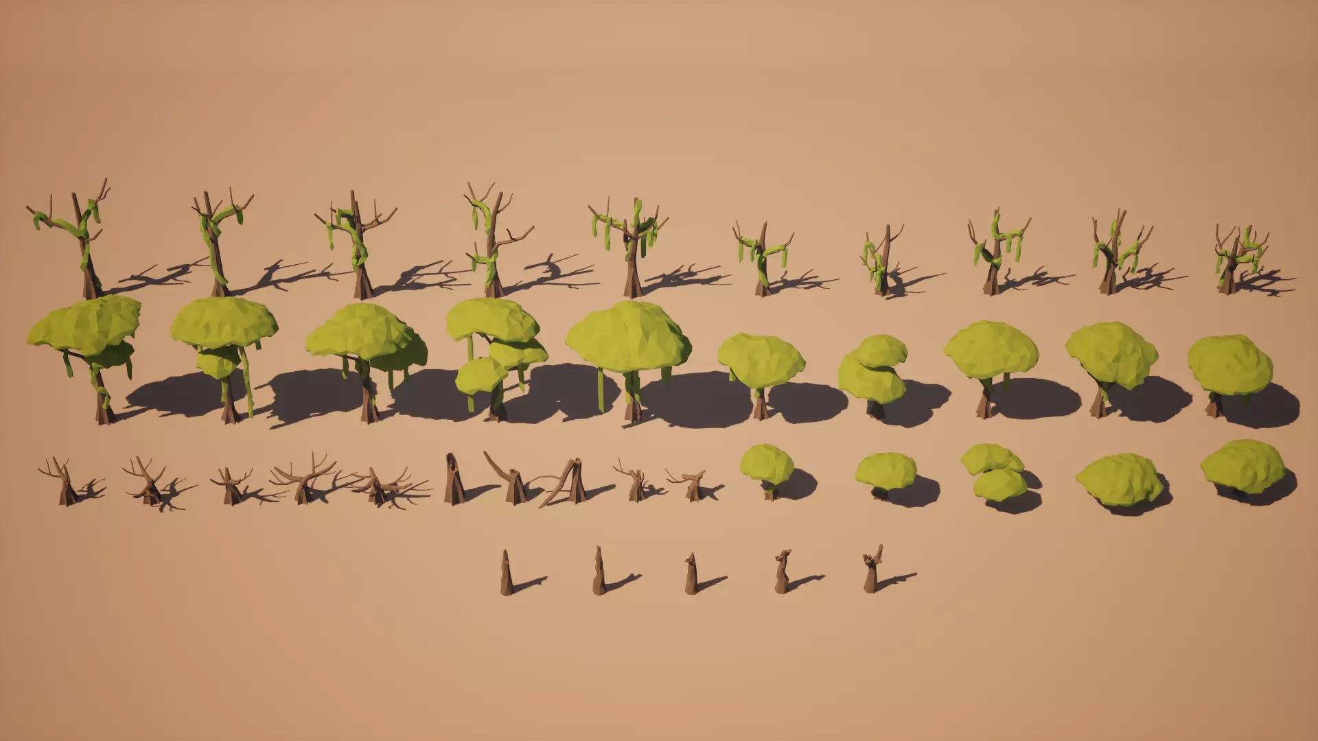 Low Poly Swamp Trees - UE5 Low-poly 3D model_2