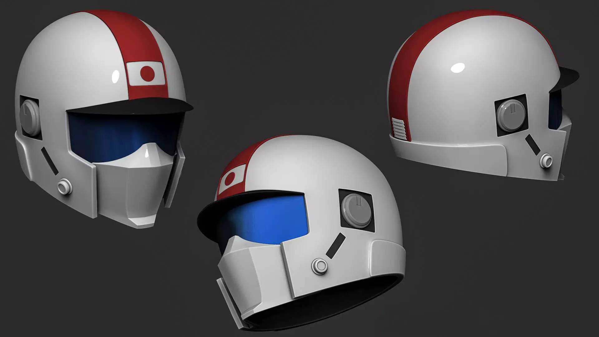 Saber rider helmets   3D print model_4
