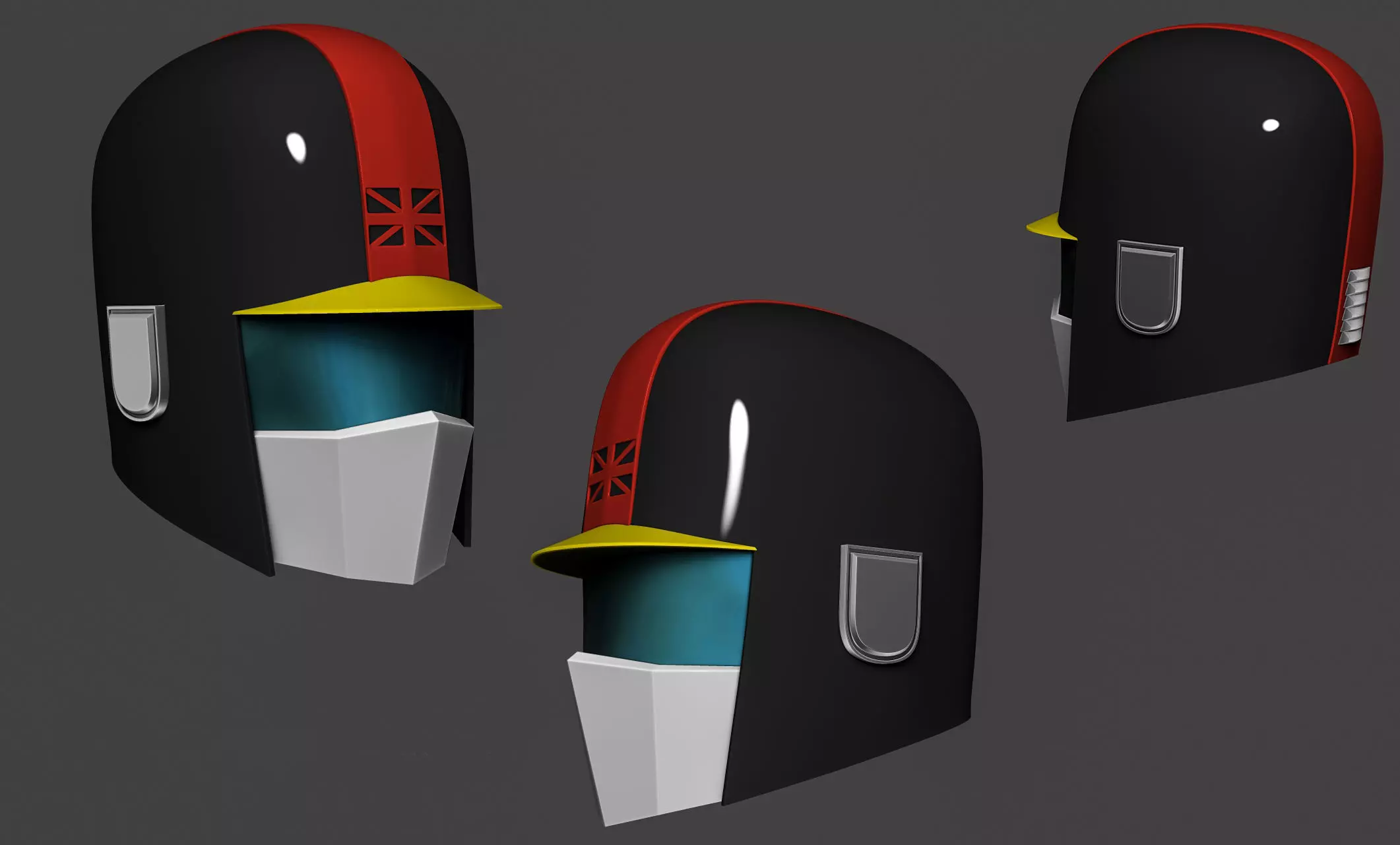 Saber rider helmets   3D print model_6