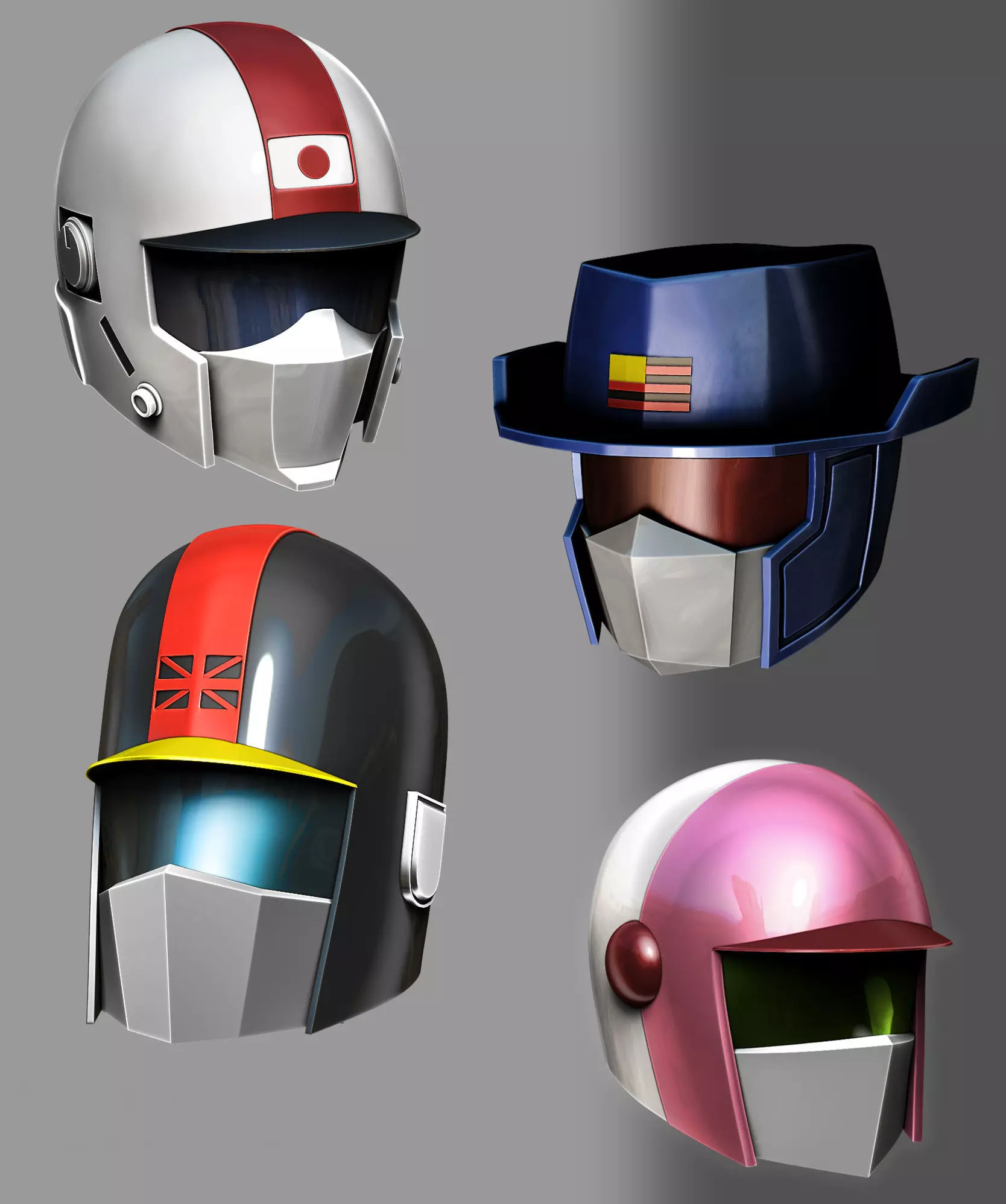 Saber rider helmets   3D print model_0