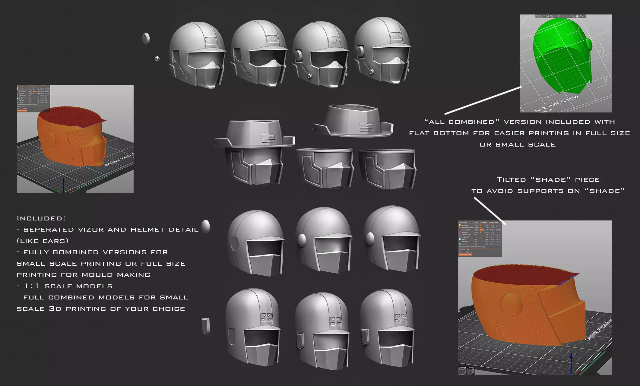 Saber rider helmets   3D print model_9