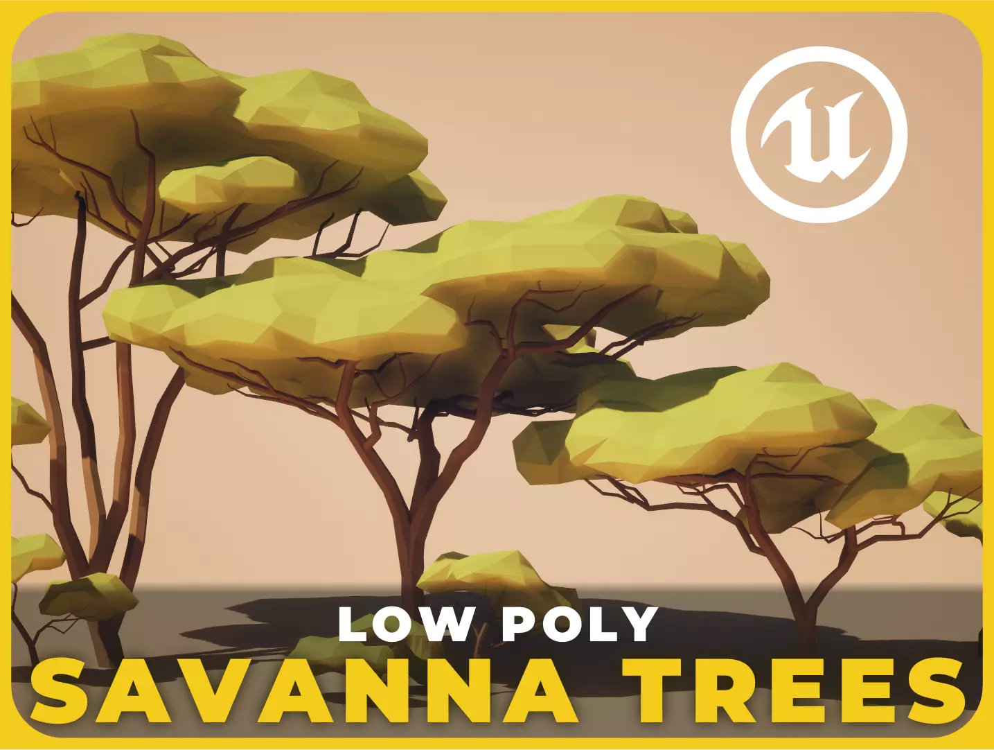 Low Poly Savanna Trees - UE5 Low-poly 3D model