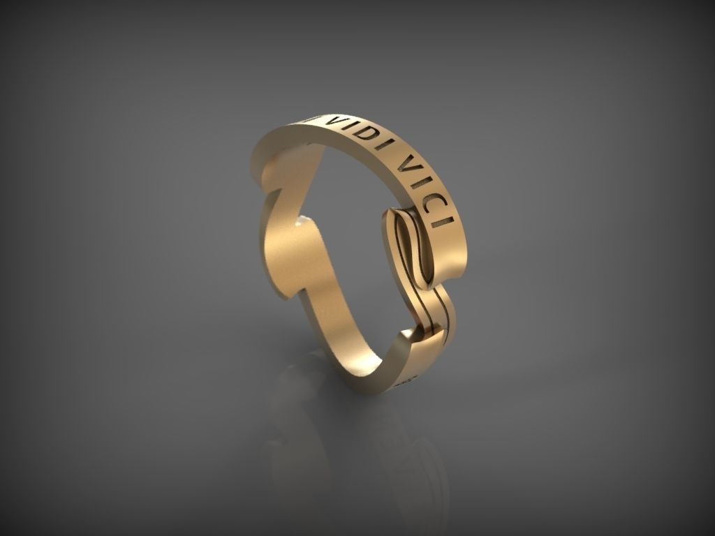 Ring VENI VIDI VICI 3D print model_2