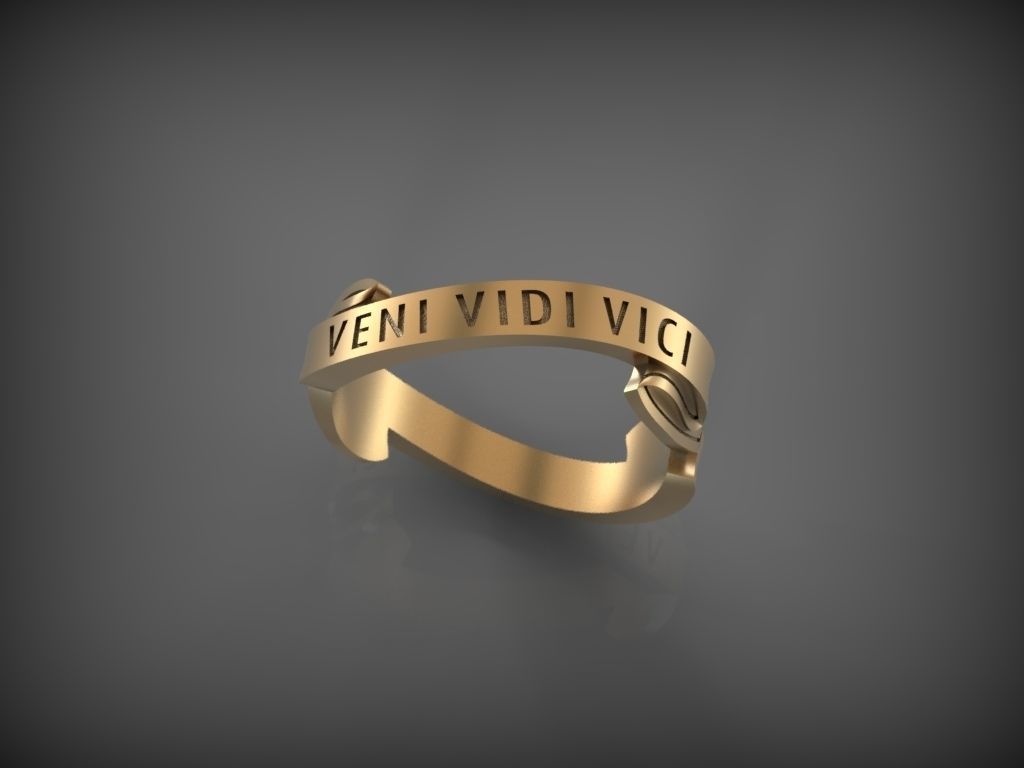 Ring VENI VIDI VICI 3D print model_0