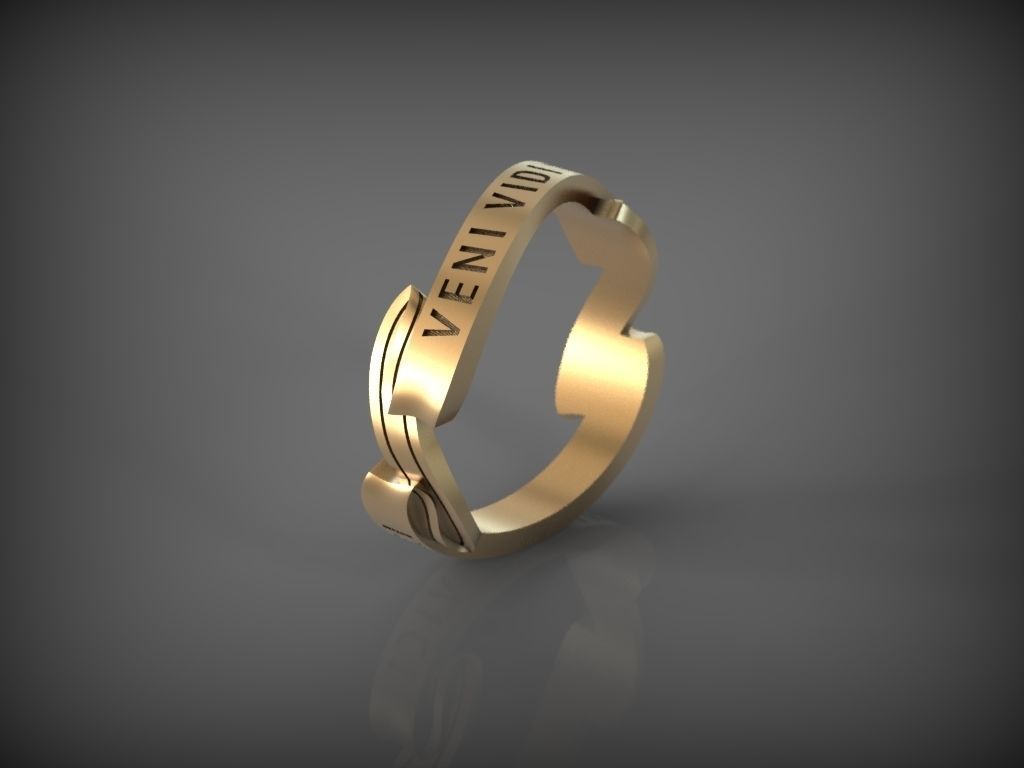 Ring VENI VIDI VICI 3D print model_1