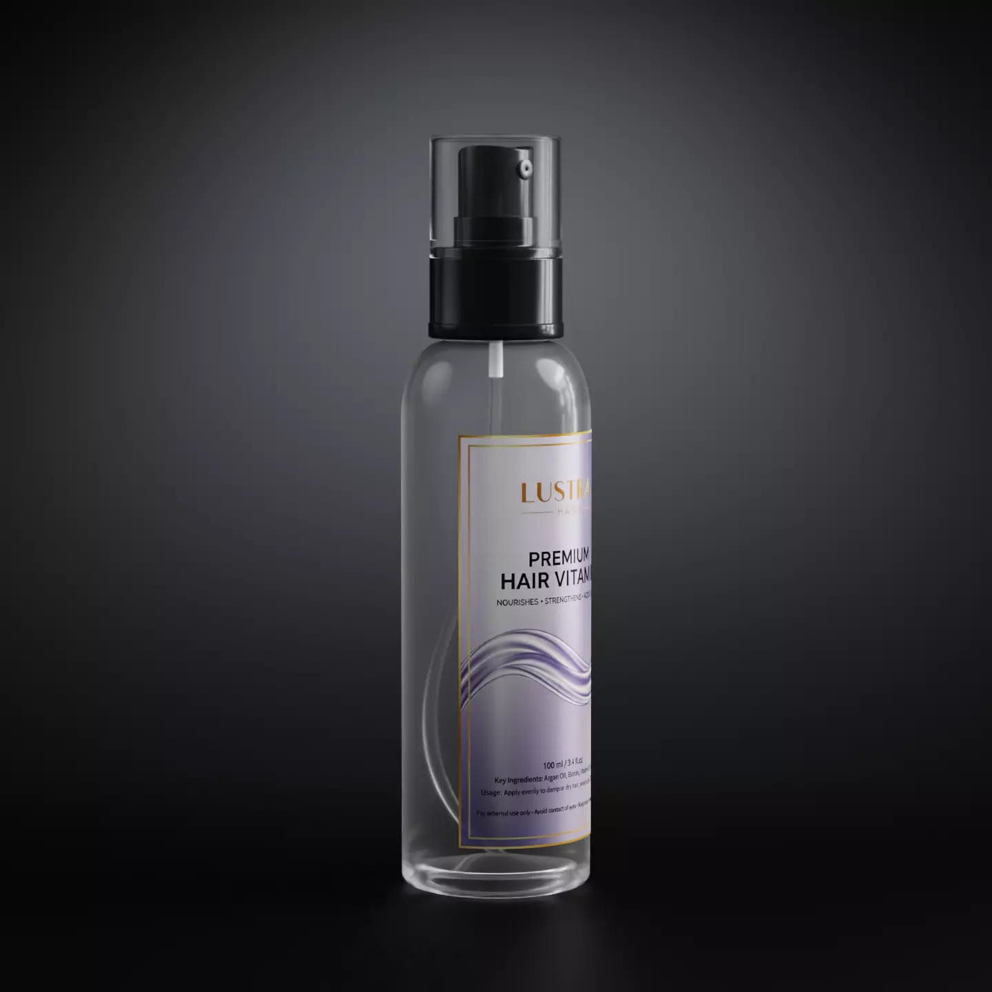 Transparent Plastic Spray Bottle with Cap 100 ml Low-poly 3D model