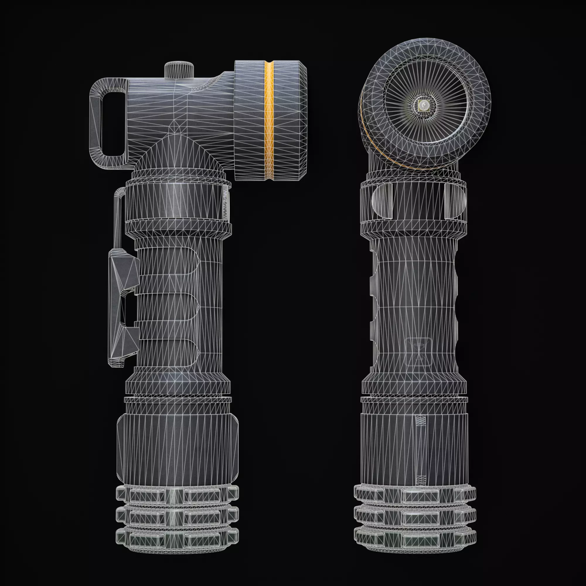 Torch Light Low-poly 3D model_7