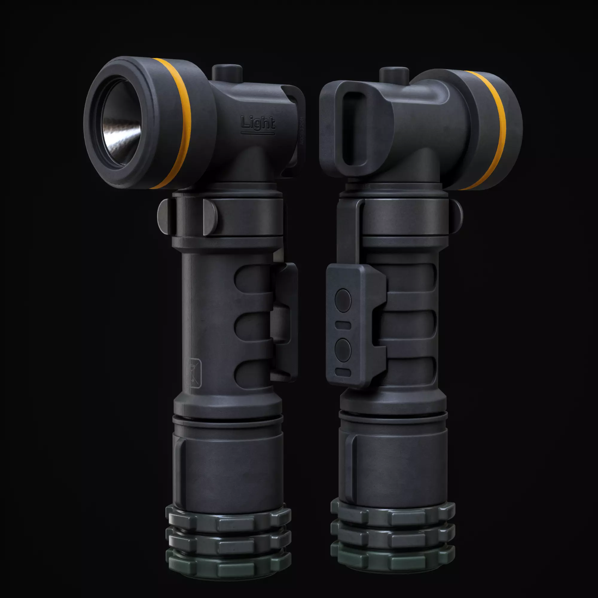 Torch Light Low-poly 3D model_1