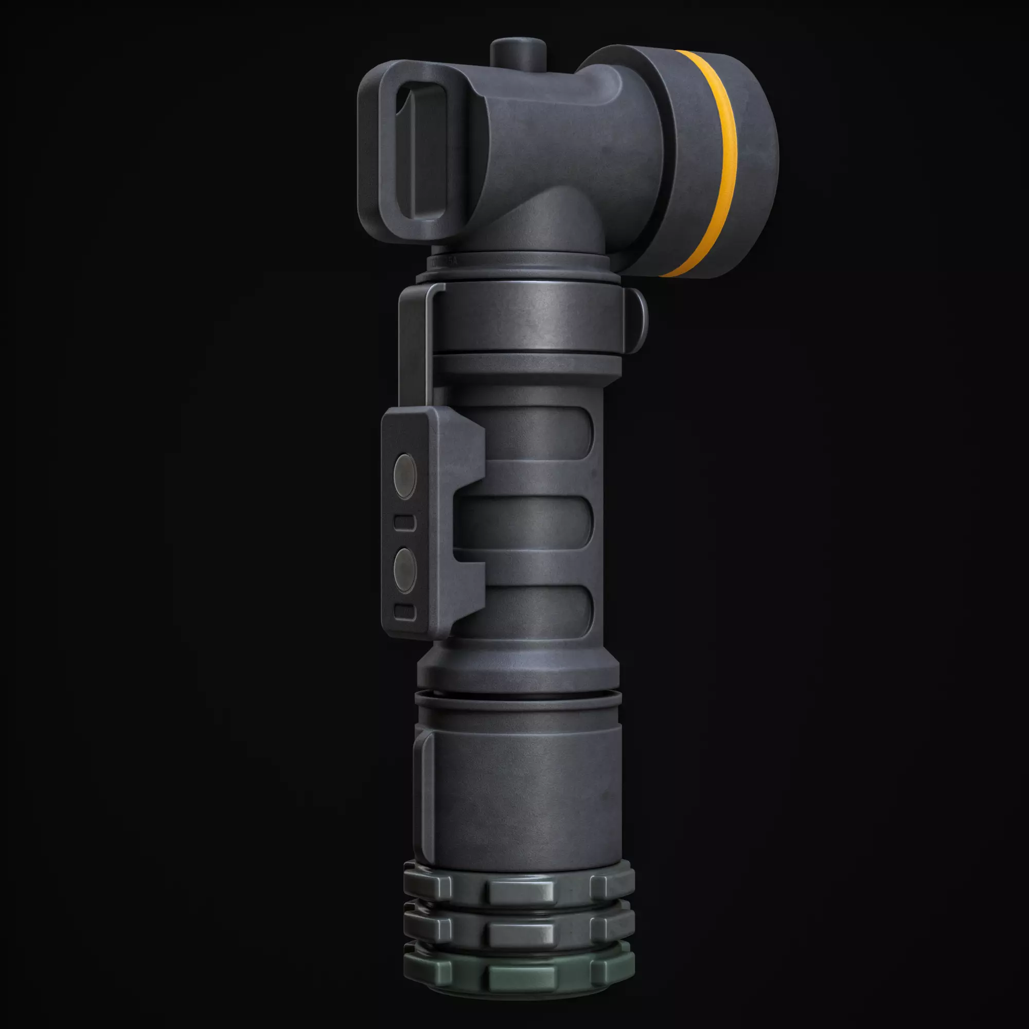 Torch Light Low-poly 3D model_6