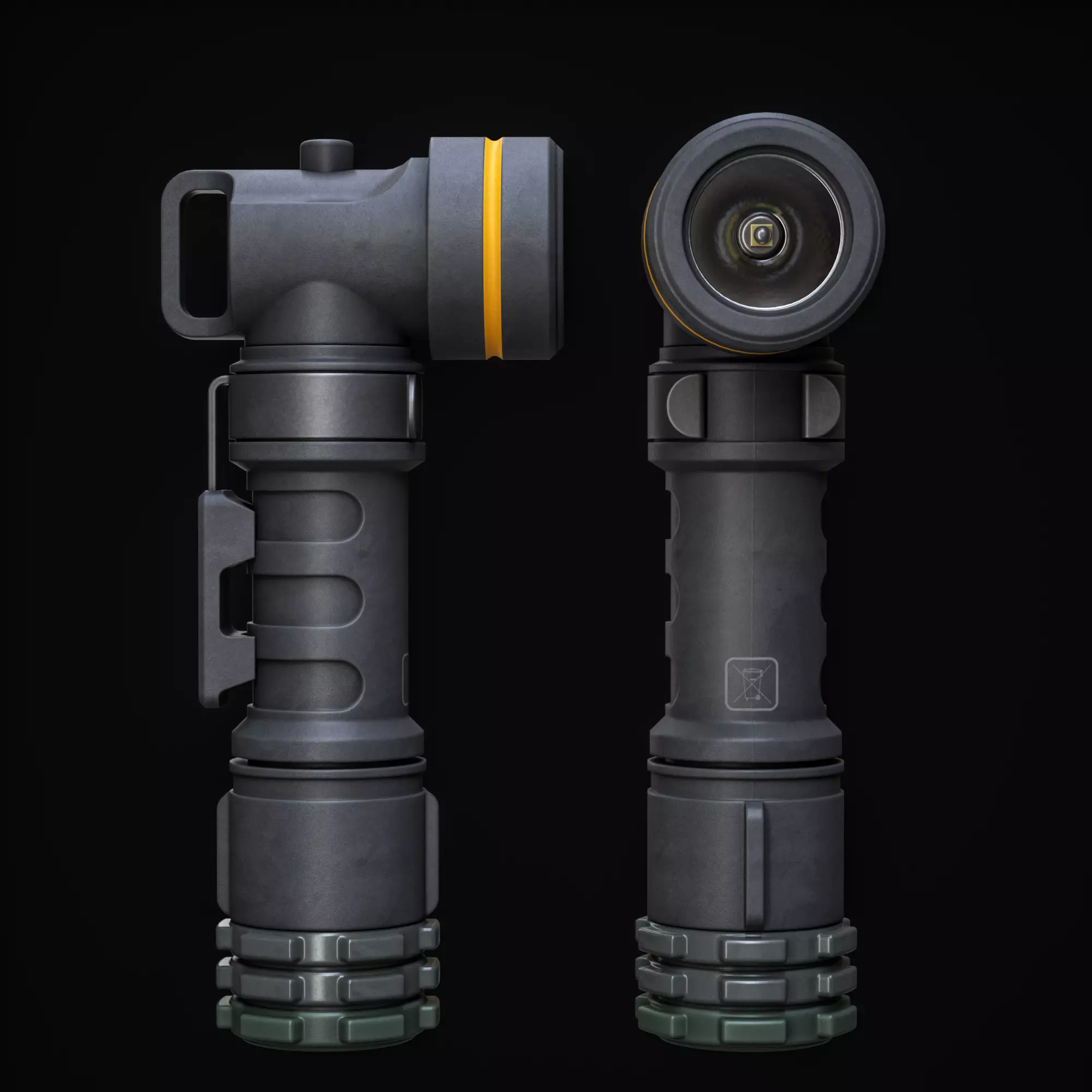 Torch Light Low-poly 3D model_9