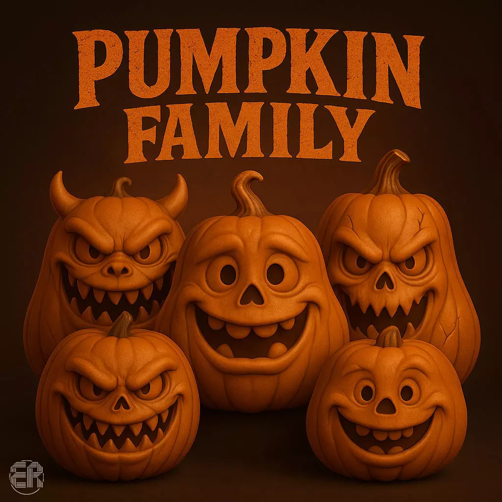 Pumpkin Family - Halloween Collection 3D print model_0
