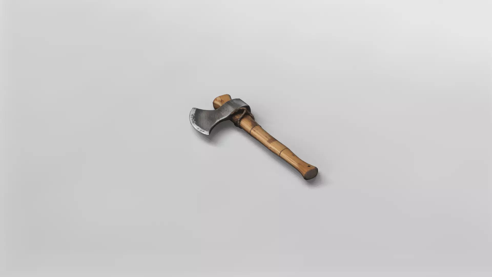 Rustic Wood and Metal Hatchet 3D Model 3D model_2