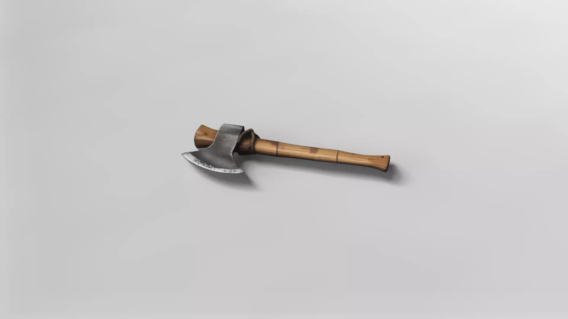 Rustic Wood and Metal Hatchet 3D Model 3D model_1