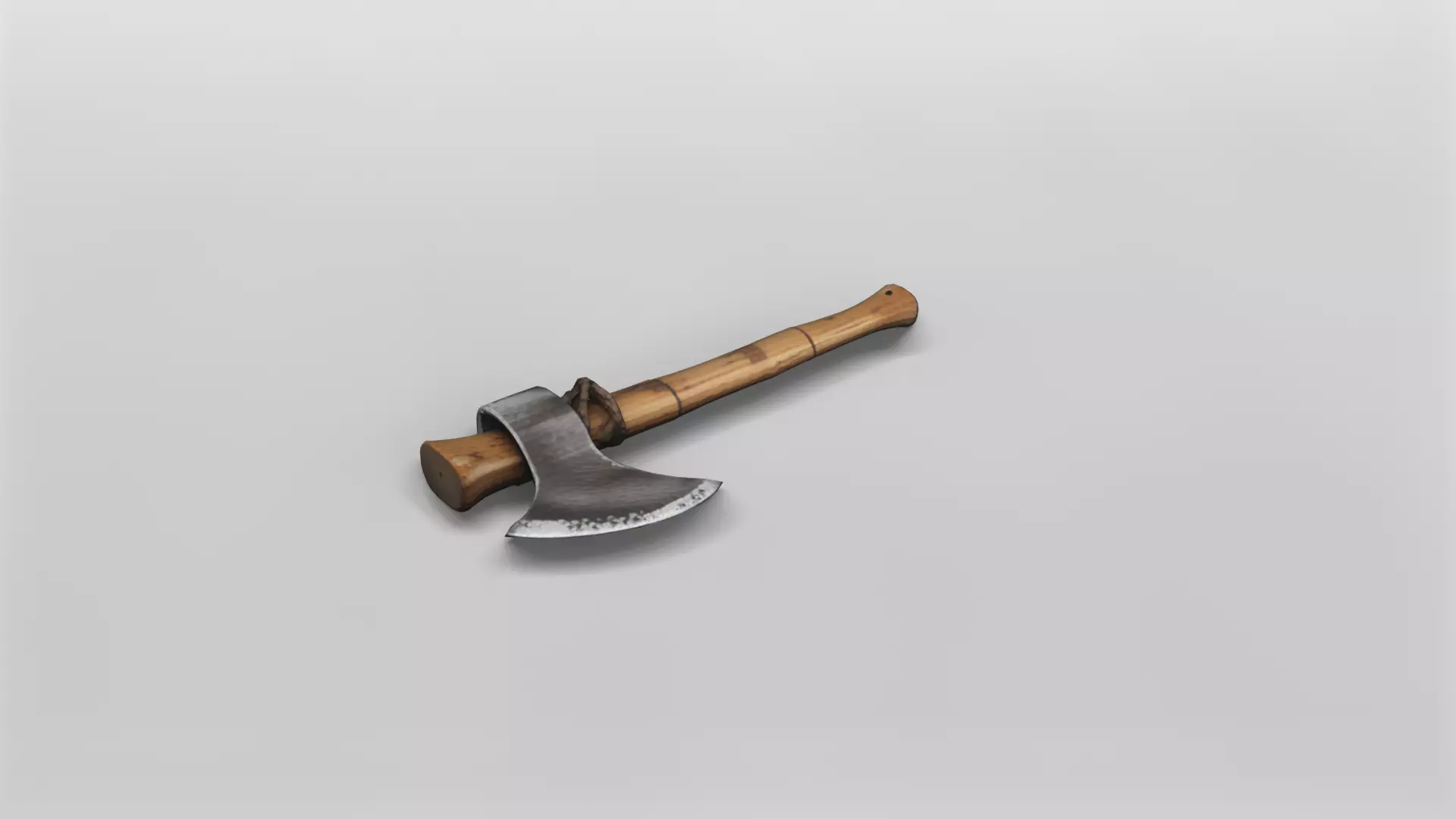 Rustic Wood and Metal Hatchet 3D Model 3D model_0