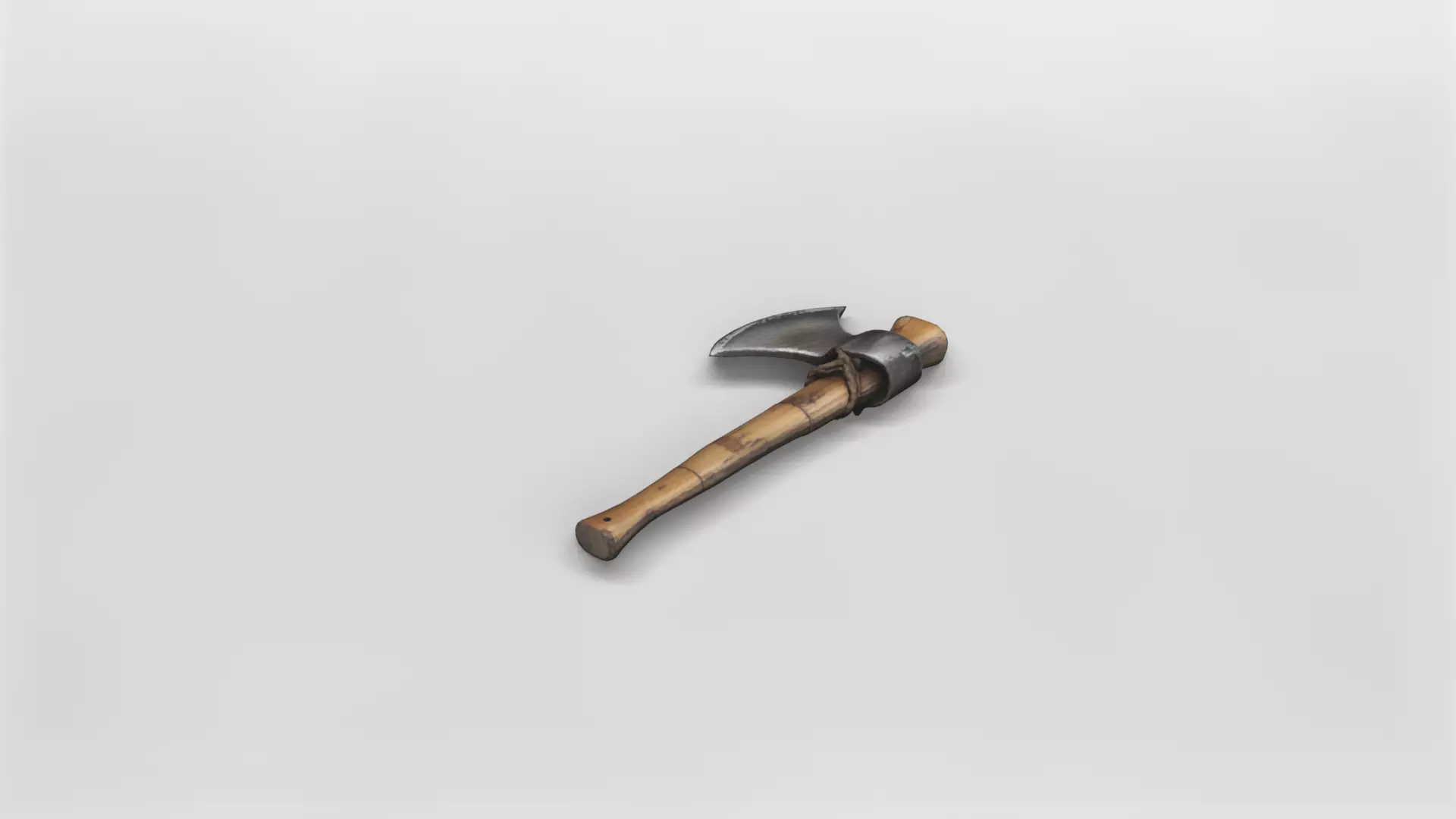 Rustic Wood and Metal Hatchet 3D Model 3D model_3