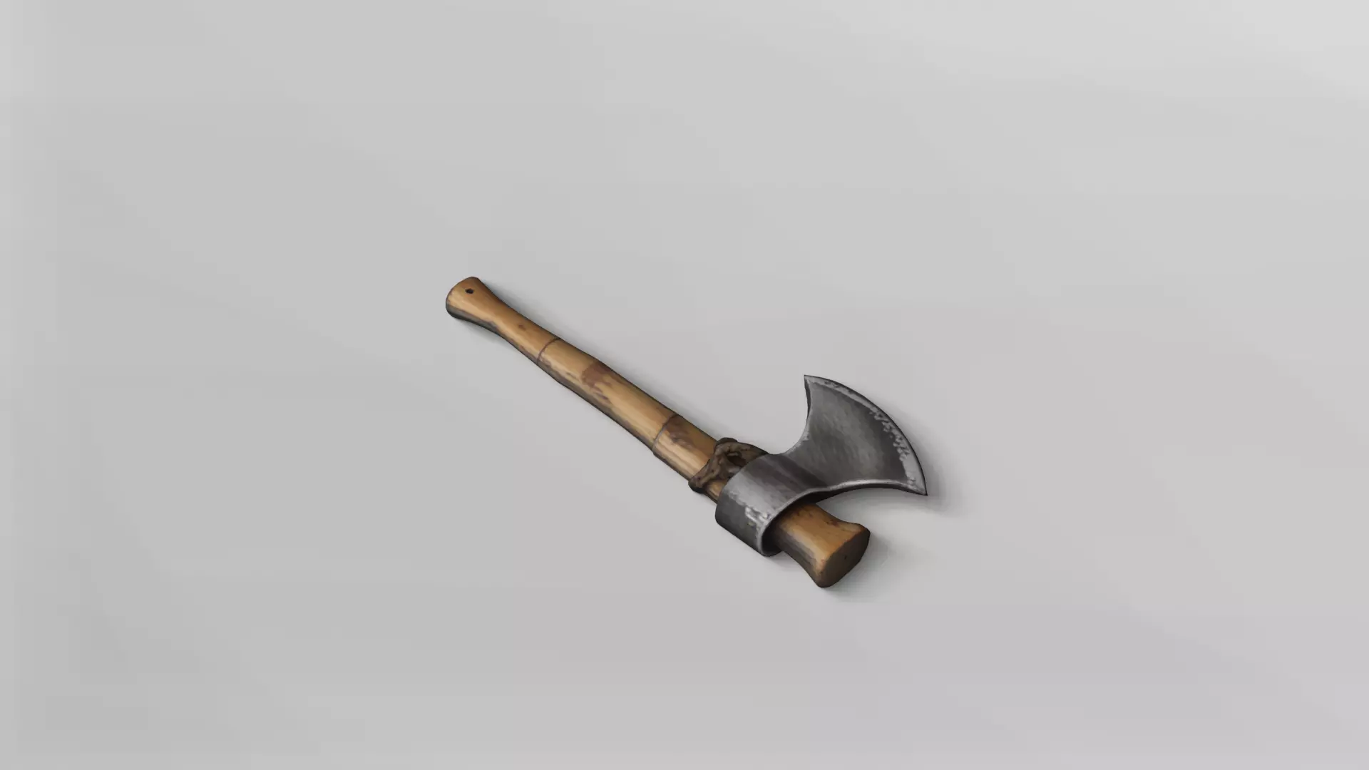 Rustic Wood and Metal Hatchet 3D Model 3D model_4