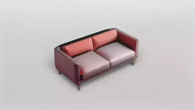 Modern Two-Seater Sofa with Cushioned Upholstery