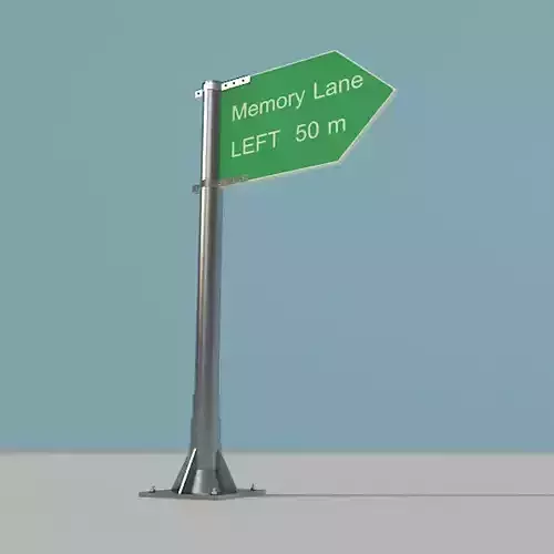 Highway Sign Board Low-poly 3D model