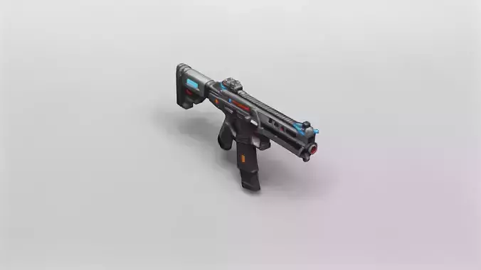 Futuristic Tactical Submachine Gun 3D Model
