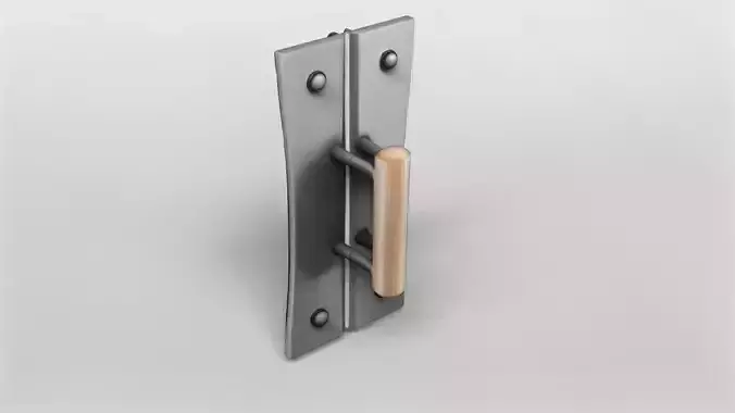Modern Industrial Door Handle with Wooden Grip