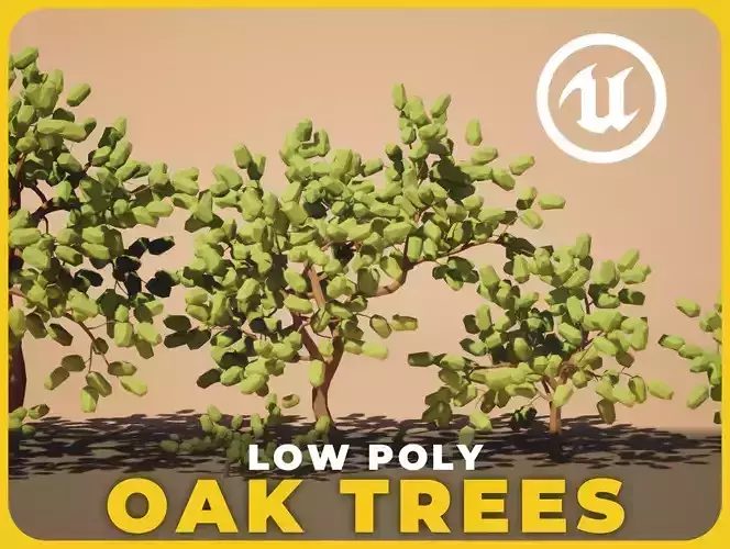 Low Poly Oak Trees - UE5