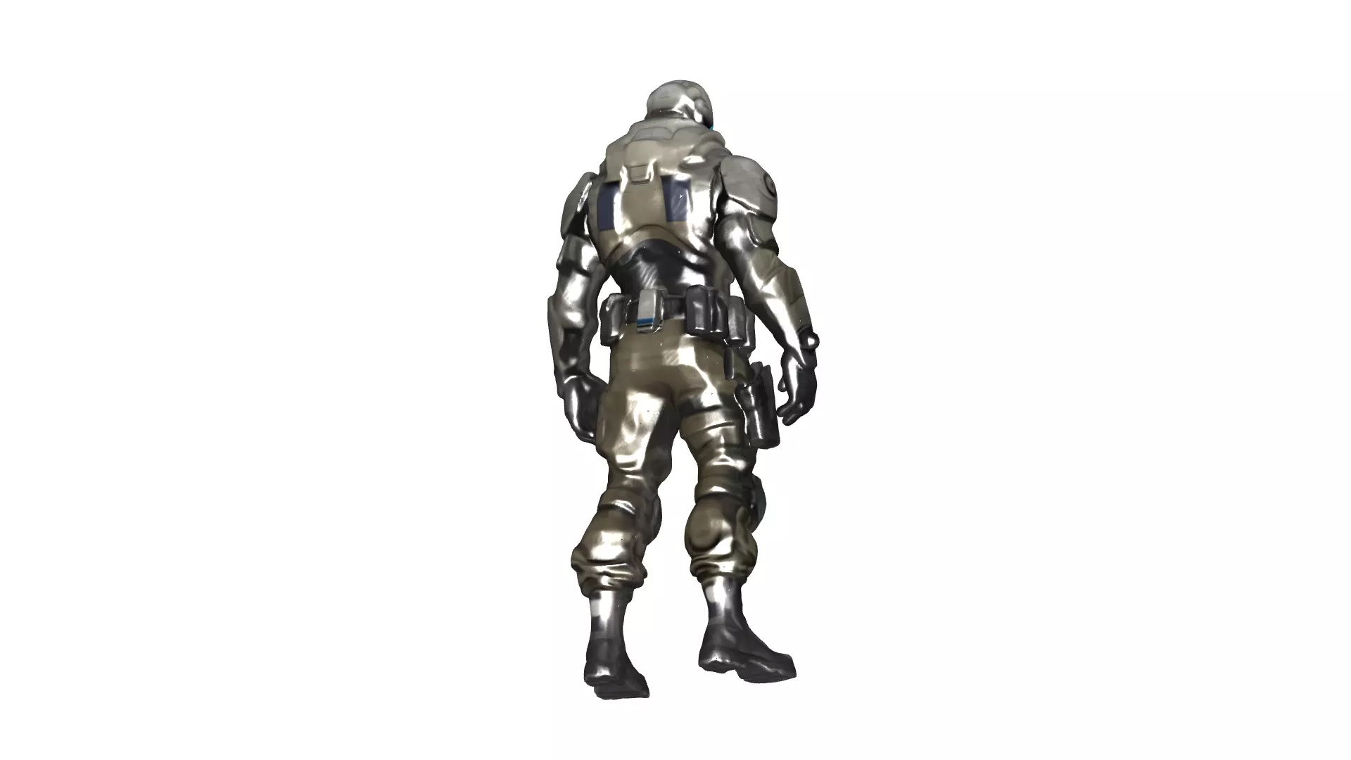 Futuristic Armored Soldier with Tactical Gear 3D model_8