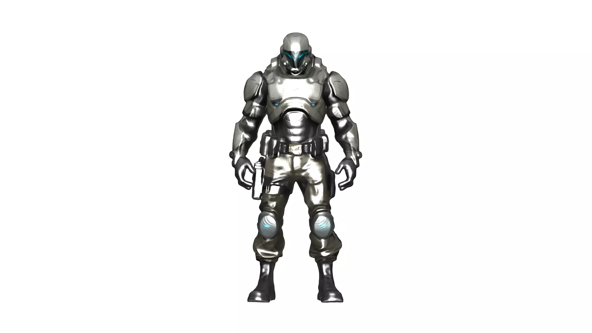 Futuristic Armored Soldier with Tactical Gear 3D model_9