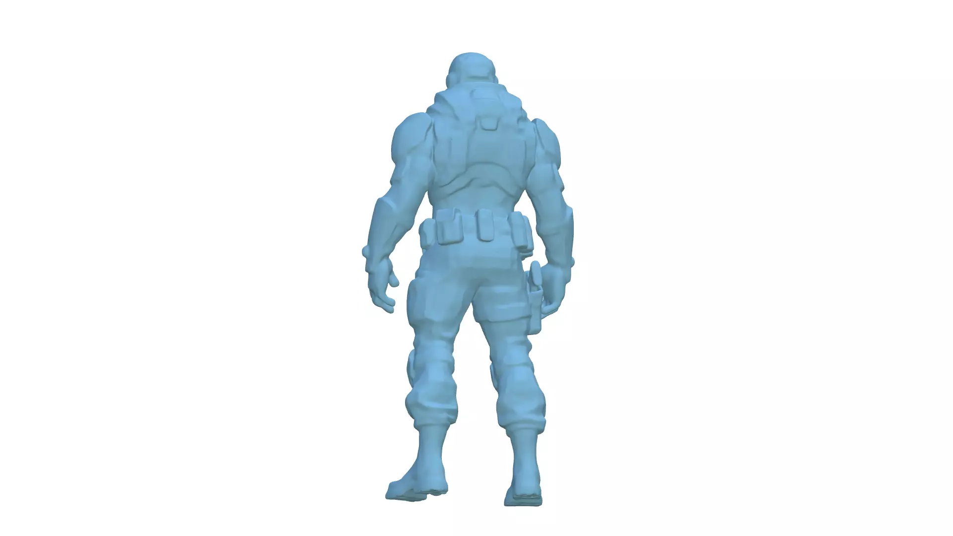 Futuristic Armored Soldier with Tactical Gear 3D model_7