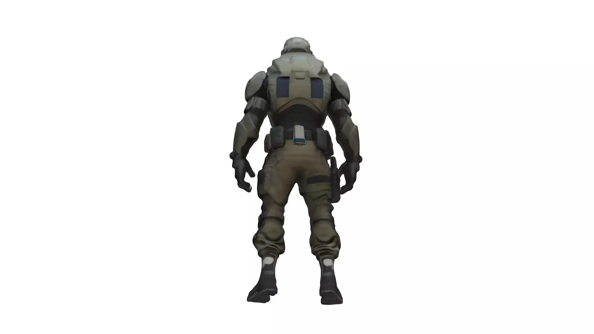 Futuristic Armored Soldier with Tactical Gear 3D model_4