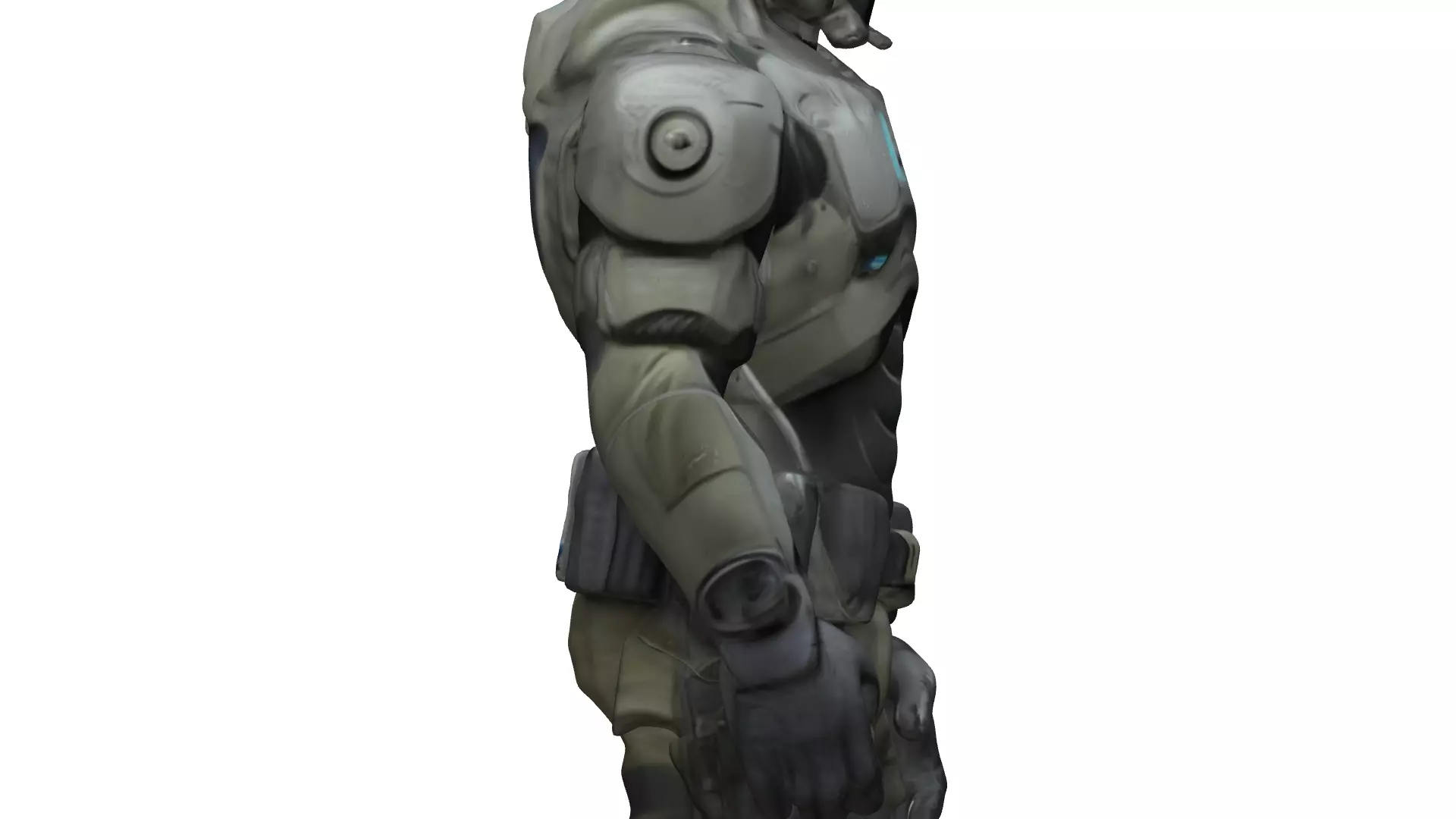 Futuristic Armored Soldier with Tactical Gear 3D model_2