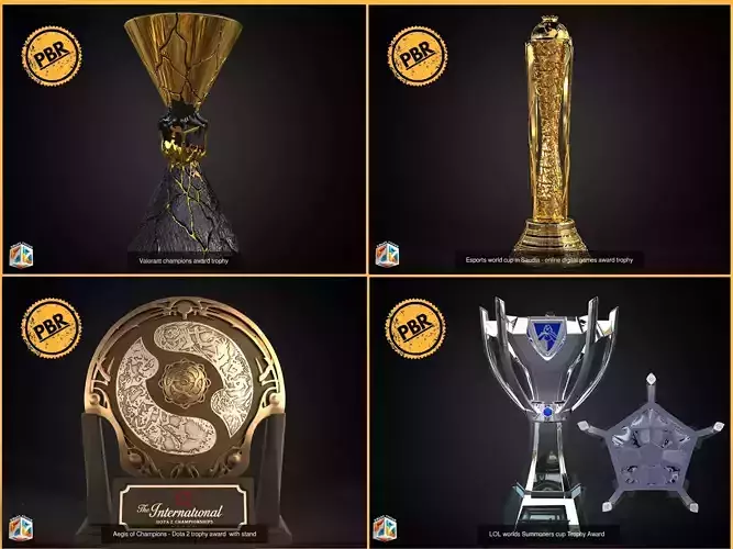 Egames Esports digital trophies bundle 3D Model Collection
